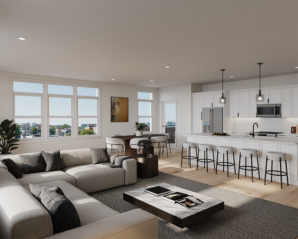 Wrenly Residences View 12 Unit 401 Living Area D04 Opt 2 062024